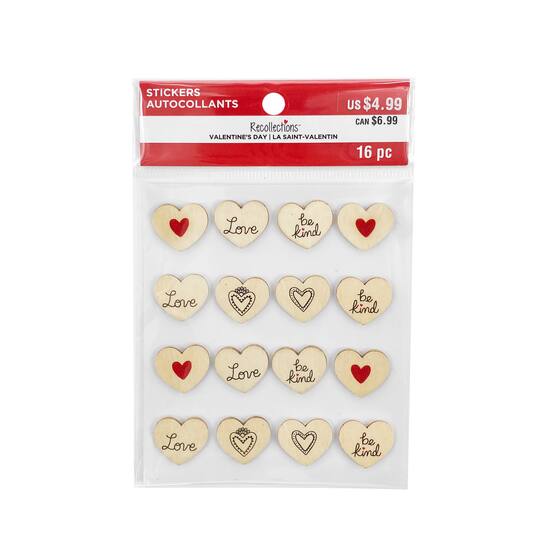 Valentine's Day Wooden Heart Stickers by Recollections™